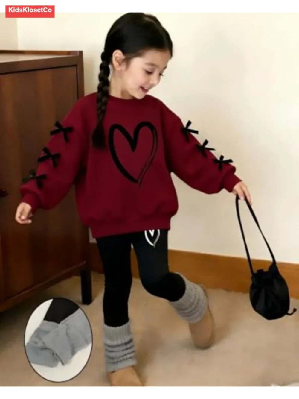 Kids Toddler Girl Long Sleeve Sweatshirt & Denim Jeans 2-Piece Fall Winter